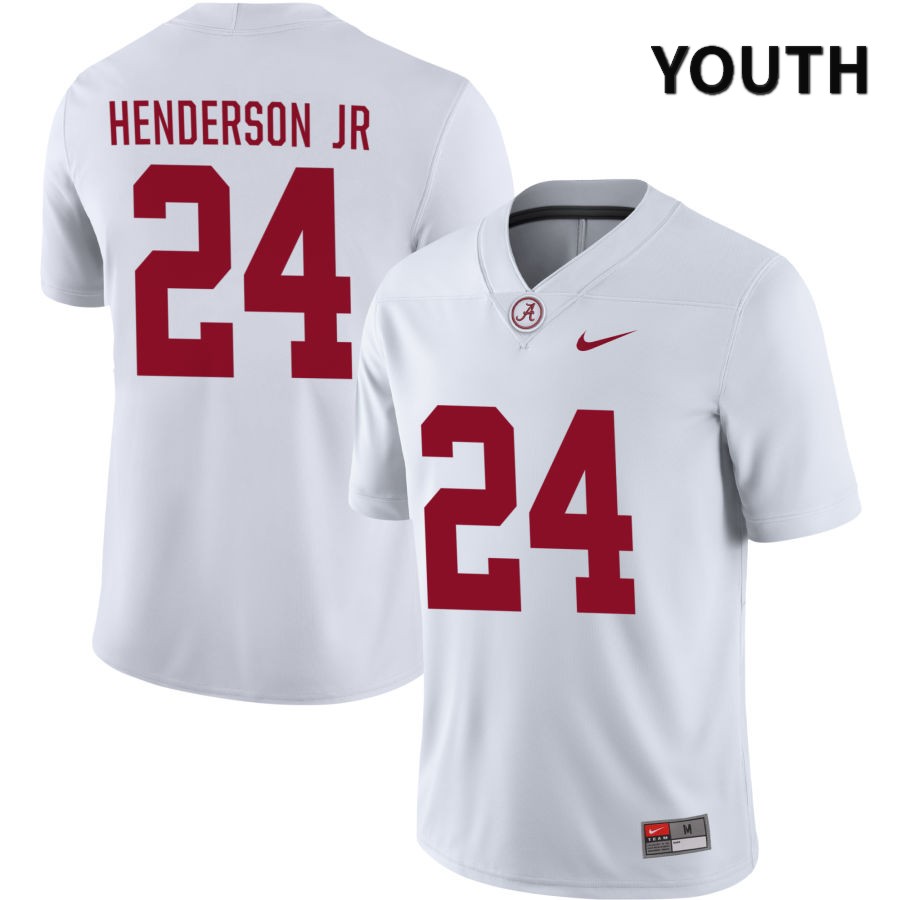 Alabama Crimson Tide Youth Emmanuel Henderson Jr #24 NIL White 2022 NCAA Authentic Stitched College Football Jersey SC16J53HF